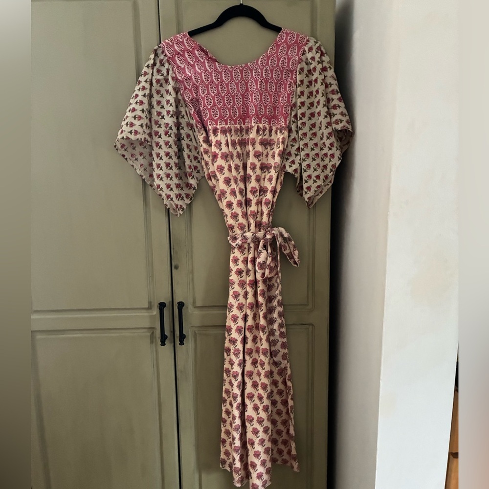 NWT EMERSON FRY BASALIE COTTON MIDI DRESS IN PATCHWORK ROSEY SZ S - Picture 6 of 12
